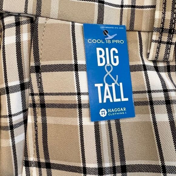 Haggar tan plaid shorts Big and Tall stretch shorts - Picture 4 of 7